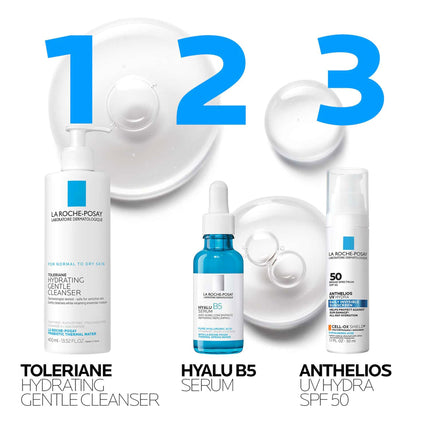 La Roche Posay pretgrumbu serums, normālai un jutīgai ādai, reģenerējošs un piepildošs, ar B5 vitamīnu, madekasozīdiem un hialuronskābi, Hyalu B5, 50 ml