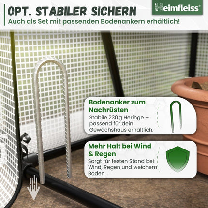 Heimfleiss® tomātu siltumnīca balkonam un dārzam | Tomātu siltumnīca maza | Ziemai izturīga polituneļa siltumnīca | Tomātu istabas augu telts, kas izgatavota no folijas un metāla rāmja | Pavairošanas mājas balkona siltumnīca