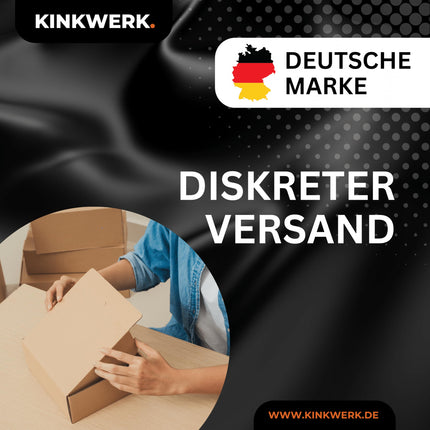 KINKWERK pēršanas airiņš (ar uzrakstu) no augstas kvalitātes sintētiskās ādas vīriešiem un sievietēm | Ergonomisks dizains ar plaukstas siksniņu | Daudzfunkcionāls BDSM aksesuārs (VERGS)