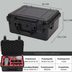 Profesionāls futrālis DJI Air 3S un DJI Air 3 Fly More Combo, ūdensnecaurlaidīgs koferis DJI Air 3S piederumiem, savietojams ar DJI RC-N3/RC 2 kontrolieri, propelleru, akumulatoru un drona piederumiem.