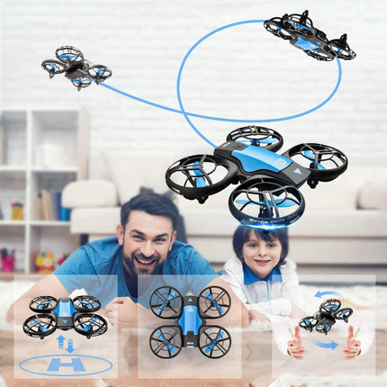 4DRC V8 mini drons bērniem, RC kvadrokoptera mini drons ar 3 baterijām, 27 min. Ilgs lidojuma laiks, rokas sensors, automātiska augstuma saglabāšana, 360° rotācija, bezgalvas režīms, vienas pogas iedarbināšana iesācējiem, zils