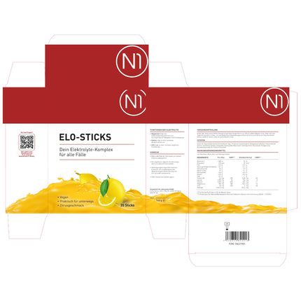 N1 Elo-Sticks elektrolītu pulveris 20 stienīši (ieteicams līdz 25.08.) – elektrolītu pulveris ar citrusaugļu garšu – elektrolītu stienīši ātrai mitrināšanai un minerālvielu līdzsvaram ar sāļiem, cukuriem, minerālvielām VirX Nas