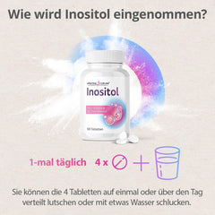 Effective Nature inozitola tabletes – mio- un D-hiro-inozitols optimālā attiecībā – ar 400 µg folskābes dienā – vegānas un bez piedevām – 120 tabletes