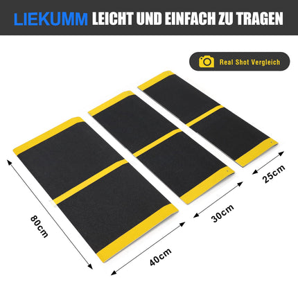 LIEKUMM 40 x 80 cm durvju sliekšņa rampa, līdz 300 kg, viegla piekļuves rampas sliekšņa rampa ar neslīdošu virsmu, apmales rampa durvīm, kāpnēm, pakāpieniem
