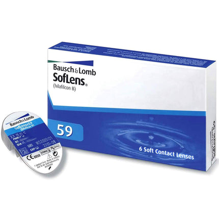 Bausch + Lomb SofLens 59 mēneša lēcas, sfēriskas kontaktlēcas, mīkstas, 6 gab. BC 8,6 mm / DIA 14,2 / -3,5 dioptrijas