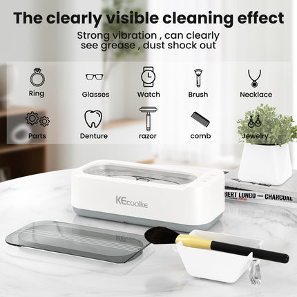 Ultraskaņas tīrīšanas ierīce Ultraskaņas tīrītājs Ultraskaņas ierīce KECOOLKE 400ml Sonic Cleaner ar digitālo taimeri glāzēm, gredzeniem, monētām, pirkstu gredzeniem, naudai