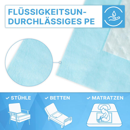 ARNOMED medicīniskie ieliktņi 60x90cm, 30x ļoti absorbējoši vienreizējās lietošanas ieliktņi urīna nesaturēšanas gadījumā, pārtinamais paklājiņš zīdaiņiem, 5 slāņu celulozes ieliktņi gultai, piem. nesaturēšana, vienreizlietojams pārtinamais paklājiņš
