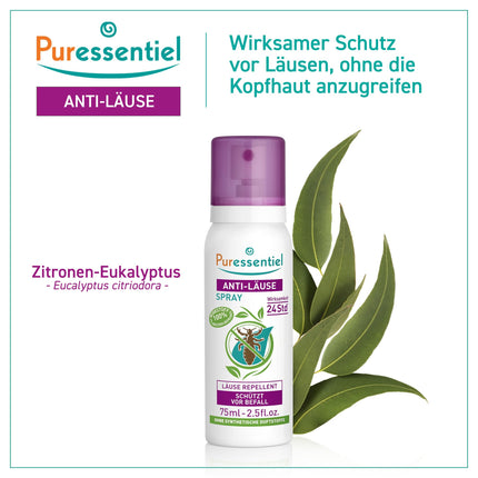 Puressentiel - pret utīm - galvas utu atbaidīšanas aerosols - galvas utis un gnīdas - atbaida utis un novērš invāziju - aktīvā viela 100% dabīgas izcelsmes - 75 ml