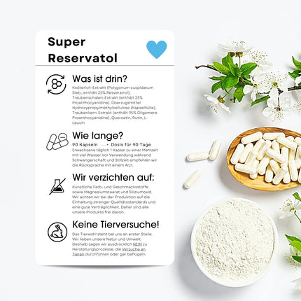 Fair &amp; Pure® - Super Resveratrol - 90 kapsulas - dabīgs resveratrols no diršļa ar bioflavonoīdiem - vegāns