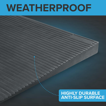 Ramp People gumijas sliekšņa rampa ratiņkrēsliem 4 mm - 70 mm (24 mm (100 x 24 x 2,4 cm gara platuma))