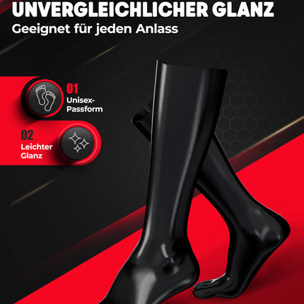 Rubberfashion lateksa zeķes ar pirkstiem, garas - lateksa zeķes ar pirkstiem līdz ikram - lateksa zeķes sievietēm un vīriešiem, melnas, 0,4 mm, M/Apavu izmērs: 41,5-43,5