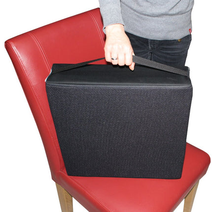 LUplus XL ortopēdiskais paaugstinātais sēdeklis 43x43x augstums 10 cm Pārvalks: 100% kokvilna, melns