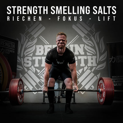 Strength Shop smaržojošie sāļi, kas izgatavoti no īpaši stipra amonjaka, 1 x 50 ml, smaržojošs sāls ārkārtējai koncentrēšanās spējai un modrībai, ideāli piemēroti kā amonjaka smaržojoša ampula sporta zālei, spēka treniņiem, pauerliftingam u.c.