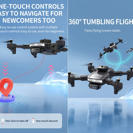 OBEST drons ar 4K kameru, salokāms RC kvadrokopters ar FPV tiešraides pārraidi, 360° šķēršļu apiešana, augstuma noturēšana, 24–30 minūšu lidojuma laiks, 3D apgriešana, bezgalvas režīms, mini drons bērniem un iesācējiem