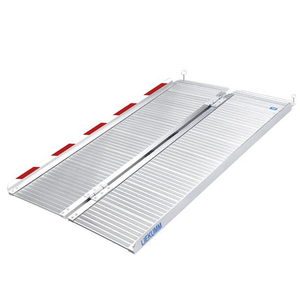 LIEKUMM salokāma ratiņkrēslu rampa, 121 cm ratiņkrēslu rampa kāpnēm, 300 kg kravnesības rampas ratiņkrēsliem un skrejriteņiem, alumīnija kāpņu rampa ratiņkrēsliem, pakāpieni, apmales, ratiņi