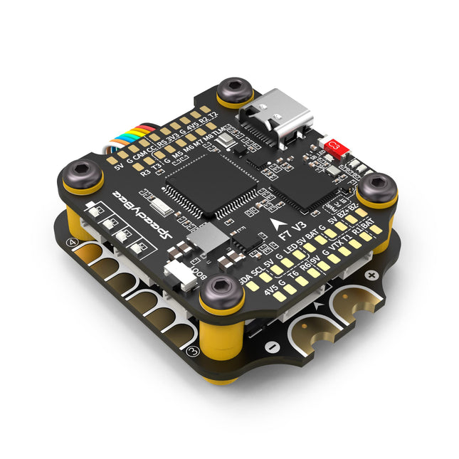 V3 F7 lidojuma vadības bloks 30x30 drona FC bloks ar 4in1 50A ESC BL32 bezvadu Betaflight konfigurāciju, melna kaste, bezlodēšanas savienotāji, WiFi, Bluetooth 3-6S 4" 5" FPV drona Cinelifter