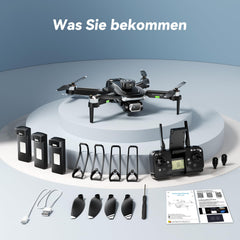 HYTOBP S165 MAX drons ar 2 kamerām 1080P pieaugušajiem, mini droni ar kameru bērniem/iesācējiem, drons ar 40 minūšu lidojuma laiku (3 baterijas), 5G WiFi FPV pārraide, pacelšanās/nosēšanās, nospiežot pogu