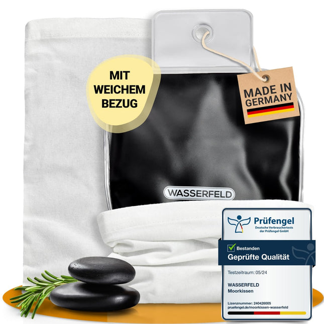 WASSERFELD® Moor spilvens mikroviļņu krāsnij - Augstas kvalitātes mikroviļņu krāsns sildīšanas paliktnis ar pārvalku - Terapeitiskais purva spilvens kaklam, pleciem, mugurai un vēderam - Purva sildīšanas paliktnis pret sasprindzinājumu