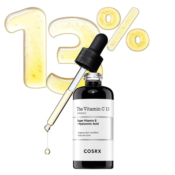 COSRX tīrs C vitamīna 13% serums ar E vitamīnu un hialuronskābi, izgaismojošs un mitrinošs sejas serums smalkām līnijām, nevienmērīgam ādas tonim un blāvai ādai, 20 ml, bez testēšanas uz dzīvniekiem, korejiešu ādas kopšana