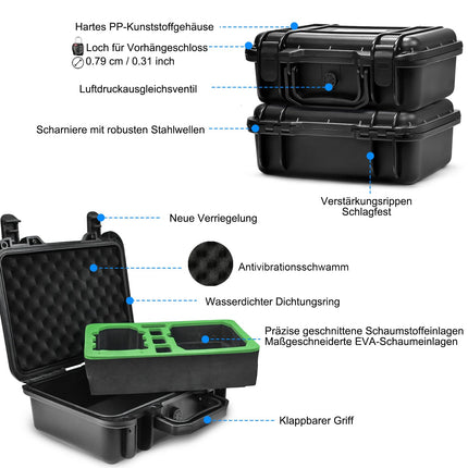 LEKUFEE kompakts, pārnēsājams, ūdensnecaurlaidīgs futrālis DJI mini 4K/DJI Mini 2 SE dronam un DJI Mini 2 aksesuāriem (tikai aizsargfutrālis)