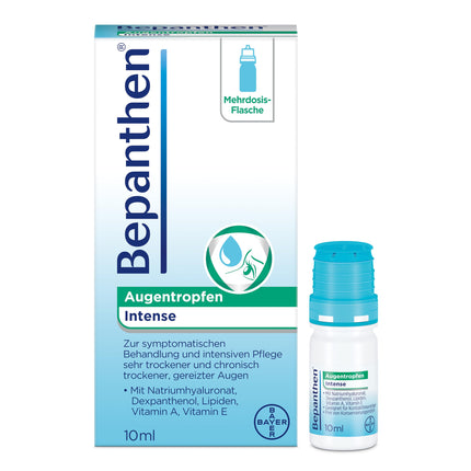 Bepanthen acu pilieni Intense, atvieglojums ļoti sausām un hroniski sausām acīm, piemēroti kontaktlēcu nēsāšanai - 10 ml
