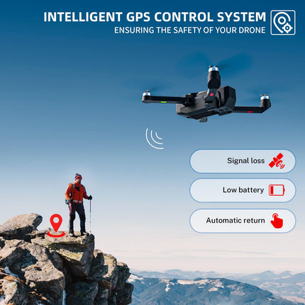 T18S GPS drons ar 4K kameru pieaugušajiem, TEEROK 5G pārraides FPV drons 500m RC kvadrokopters ar automātisku atgriešanos, sekojiet man, bezsuku motors, žestu vadība, 2 baterijas