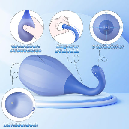 Anālā duša anālā seksa klizmas intīmai dušai sievietēm - 300 ml silikona anālā duša vīriešiem un sievietēm ar elastīgu klizmas dušas uzgali, pretplūsmas maksts dušas irrigators resnās zarnas apūdeņošanai anālā duša
