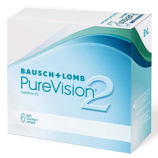 Bausch + Lomb PureVision 2 mēneša lēcas, ļoti plānas sfēriskas kontaktlēcas, mīkstas, 6 gab. / BC 8,6 mm / DIA 14 / -2,50 dioptrijas