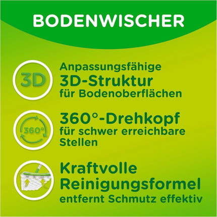 Swiffer grīdas mops ar 102 sausām grīdas lupatām savāc netīrumus un tos notur (+3 mitras grīdas lupatiņas kā parauga iepakojums)