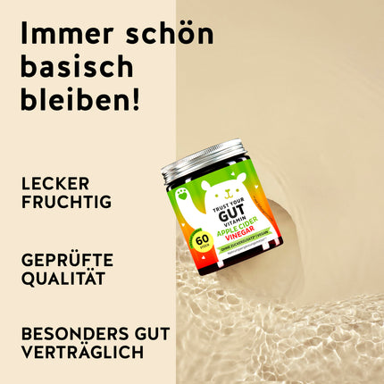 Ābolu sidra etiķa želejkonfektes – augsta deva 350 mg ābolu sidra etiķa pulveris – granātābolu un biešu sulas pulveris – vitamīns B6 B12 jods un folskābe – 60 želejkonfektes – vegānas – bez pievienota cukura – lācīši ar ieguvumiem