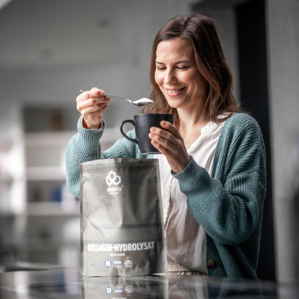 edubily nutrition® kolagēna pulveris • No sertificētām ganību saimniecībām • Augstākās kvalitātes kolagēna hidrolizāts ar kofaktoriem locītavu veselībai un stipriem saistaudiem • Iepakots maisiņā ar līplīša aizdari (750 g)