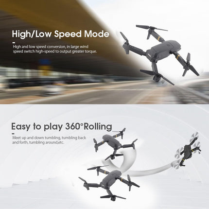 WIFI drons, E58, salokāma 4K aerokamera, tālvadības kvadrokopters, 3,7 V, 600 mAh litija jonu akumulators, tālvadības kvadrokoptera dubultā kamera ar LED apkārtgaismu, dāvanu izvēle zēniem un meitenēm