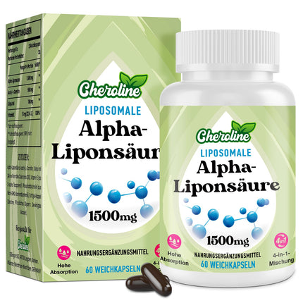 Liposomālās alfa lipoīnskābes mīkstās kapsulas 1500 mg vienā porcijā, ar acetil-L-karnitīnu 900 mg, ubikinolu 100 mg un E vitamīnu 15 mg, 4-in-1 formula (60 kapletas (1 iepakojums))