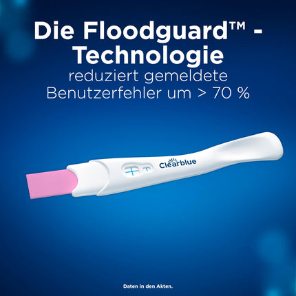 Clearblue grūtniecības tests ātrai noteikšanai, 5x grūtniecības tests, vairāk nekā 99% uzticamība ar Floorguard™, rezultāts 1 minūtes laikā