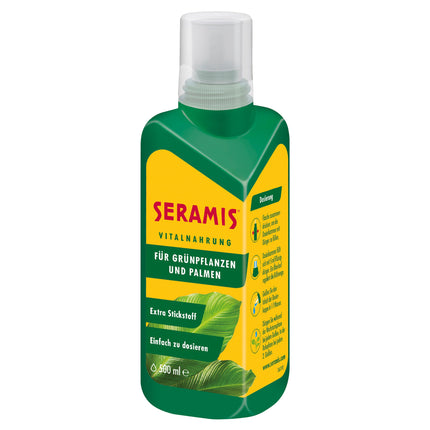 Seramis Vital Food zaļajiem augiem un palmām, 500 ml – Augu mēslojums optimālai augšanai, šķidrs mēslojums ar praktisku dozēšanas palīglīdzekli, zaļš