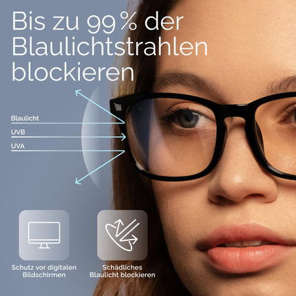 livho 2 iepakojuma zilo gaismu bloķējošas brilles, datora lasīšanas/spēļu/TV/tālruņu brilles sievietēm un vīriešiem, pret acu nogurumu un UV atspīdumu (gaiši melnas+caurspīdīgas)