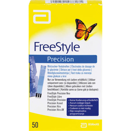 Freestyle Precision asins glikozes testa strēmeles, kas kodē 50 gabalus