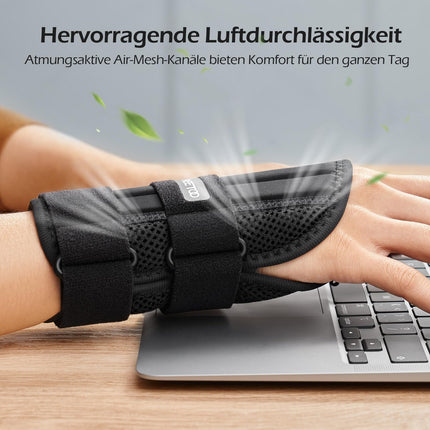 FREETOO ārsta apstiprināta plaukstas locītavas ortoze ar 3 šinām, regulējams dienas un nakts plaukstas locītavas atbalsts vīriešiem un sievietēm, plaukstas locītavas atbalsts artrīta, tendinīta, sastiepumu gadījumā, sporta aizsardzība