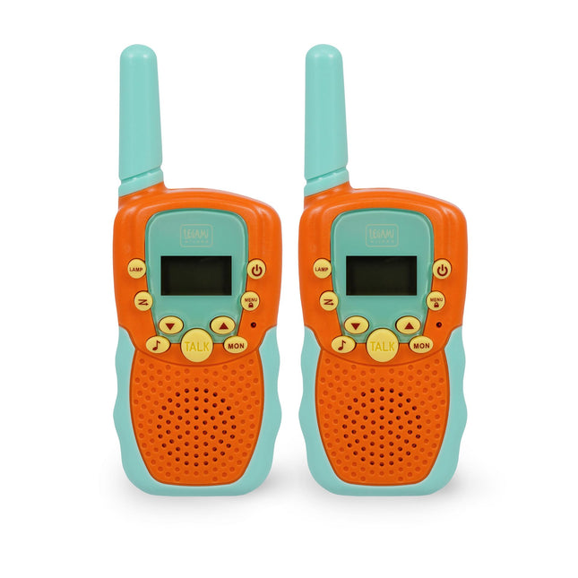 Legami - 2 rāciju komplekts, rācijas ar 8 kanāliem, pārraide līdz 3-5 km atklātā telpā, regulējams skaļums, radio saziņai lielos attālumos, 4 x 14 x 2 cm