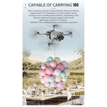 LICHIFIT Drone Airdrop sistēma DJI Mini 4 Pro - ģeomagnētiskā metēja transportēšanas piegādes kravas atbrīvošanas nomešanas ierīce - pelēka