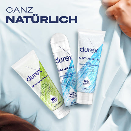 Durex Naturals īpaši mitrinošs personīgais lubrikants – 100% dabīgs lubrikants ar hialuronskābi – dermatoloģiski pārbaudīts un pH draudzīgs – 100 ml