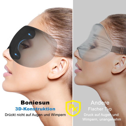 Boniesun 3D miega maska ​​sānu gulētājiem, aptumšojoša acu maska ​​vīriešiem un sievietēm, īpaši plāns dizains, ērta un elpojoša valkāšanai