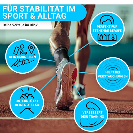 FIT MEDIC potītes atbalsts | Profesionāla pēdas ortoze, regulējama un elastīga | Unisex potītes pārsējs potītes sporta futbolam Ahilleja cīpslas potītes aizsardzībai locītavu sāpēm pret sastiepumiem