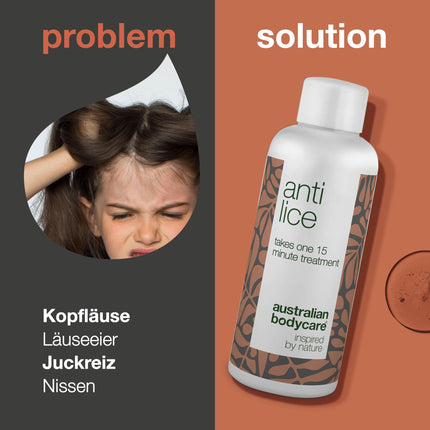 Australian Bodycare Anti Lice 100 ml | Galvas utu līdzeklis | Vienkārša un vienreizēja 15 minūšu ilga galvas utu un gnīdu apstrāde ar tējas koka eļļu | Utu līdzekļi bērniem un pieaugušajiem