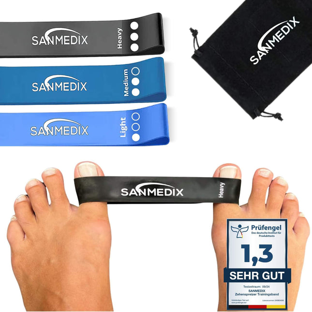 Sanmedix Hallux valgus pirkstu izplešanas treniņu lente pirkstam - korekcijas komplekts sievietēm un vīriešiem bunionu sāpju mazināšanai