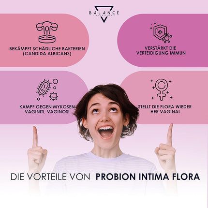 PROBION® - kultūru komplekss sieviešu intīmajai florai | Vaginālās probiotikas | Probiotikas sievietēm | Uztura bagātinātāji prebiotikas | Bakteriālās maksts floras labsajūta | 30 kapsulas