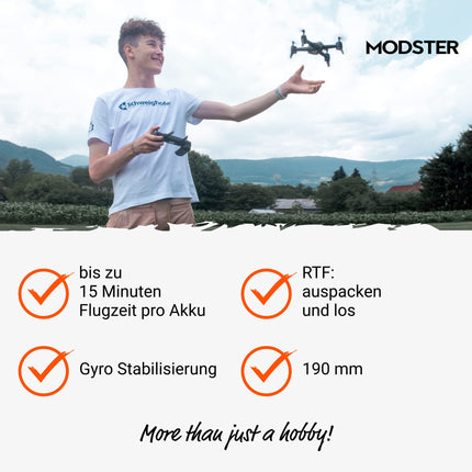 MODSTER Mini Blizzard Pro FPV drons ar 4K kameru | 170 g | 2,4 GHz | RTF kvadrokopters ar žestu vadību un objektu izsekošanu | HD ieraksts un FPV kamera ar mobilā tālruņa pārraidi | 15 minūšu lidojuma laiks