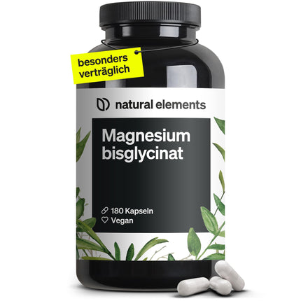 Magnija bisglicināts - Premium: Helatēts magnijs - 180 kapsulas - 300 mg elementārā magnija dienā - Laboratorijā pārbaudīts, vegāns, augsta deva