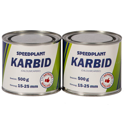 SPEEDPLANT karbīds 1 kg (2 x 500 g) - karbīda šķiedras, lieli cietie akmeņi, graudu izmērs 15–25 mm - 2 kannas