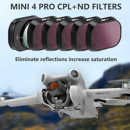 FPVtosky Drone Mini 4 Pro aksesuāru 7 vienā komplekts, divslāņu Mini 4 Pro pārnēsāšanas soma, ND filtru komplekts, nolaišanās paliktnis, siksniņa, RC-2 saules aizsargs, ekrāna aizsargs DJI Mini 4 Pro [tikai Mini 4 Pro RC 2]